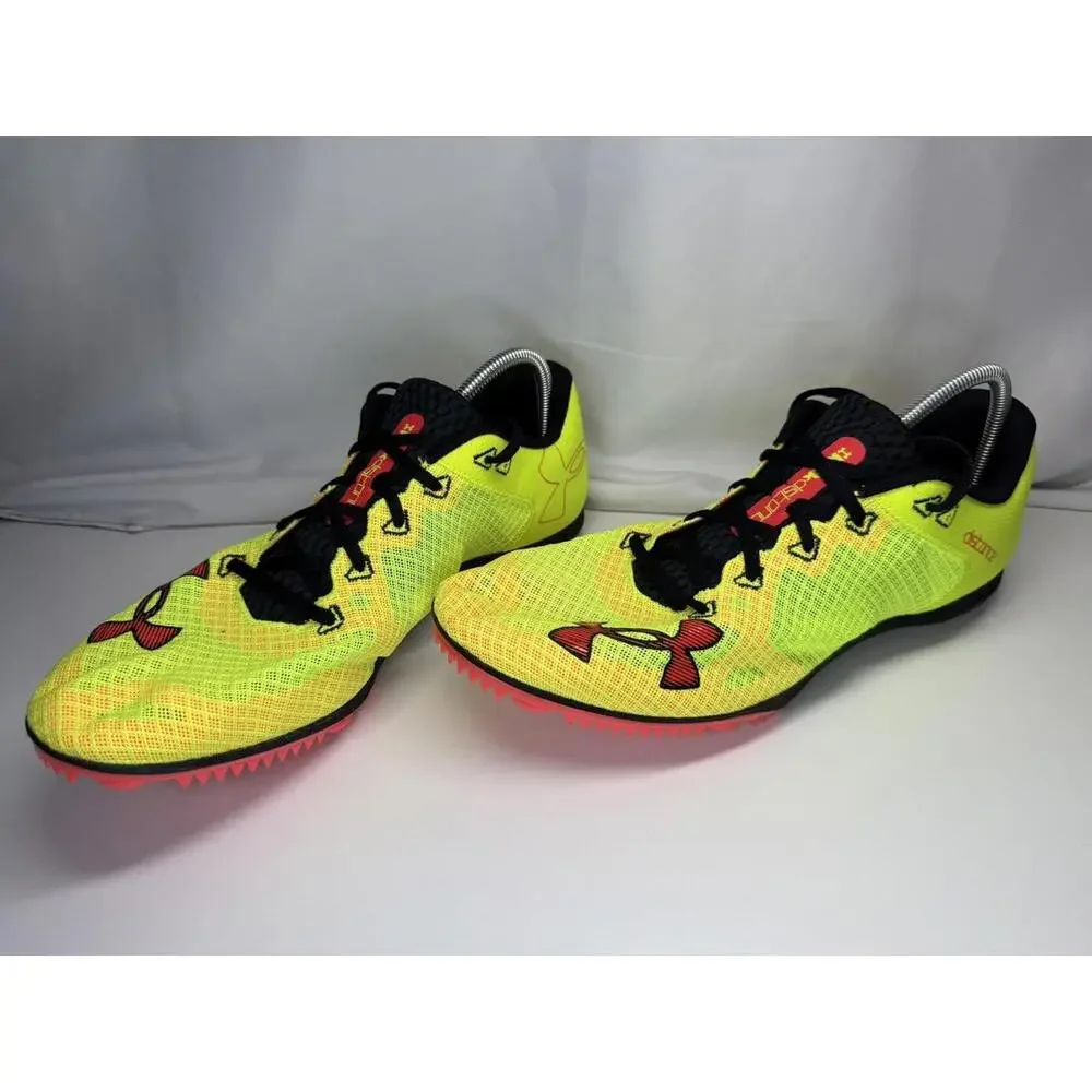 Under Armour‎ Kick Distance Track Shoes Mens Size 15 Yellow Black 3025460-300
